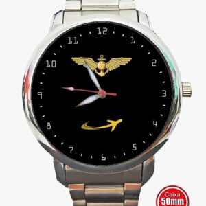 Relógio Silver Black Wings